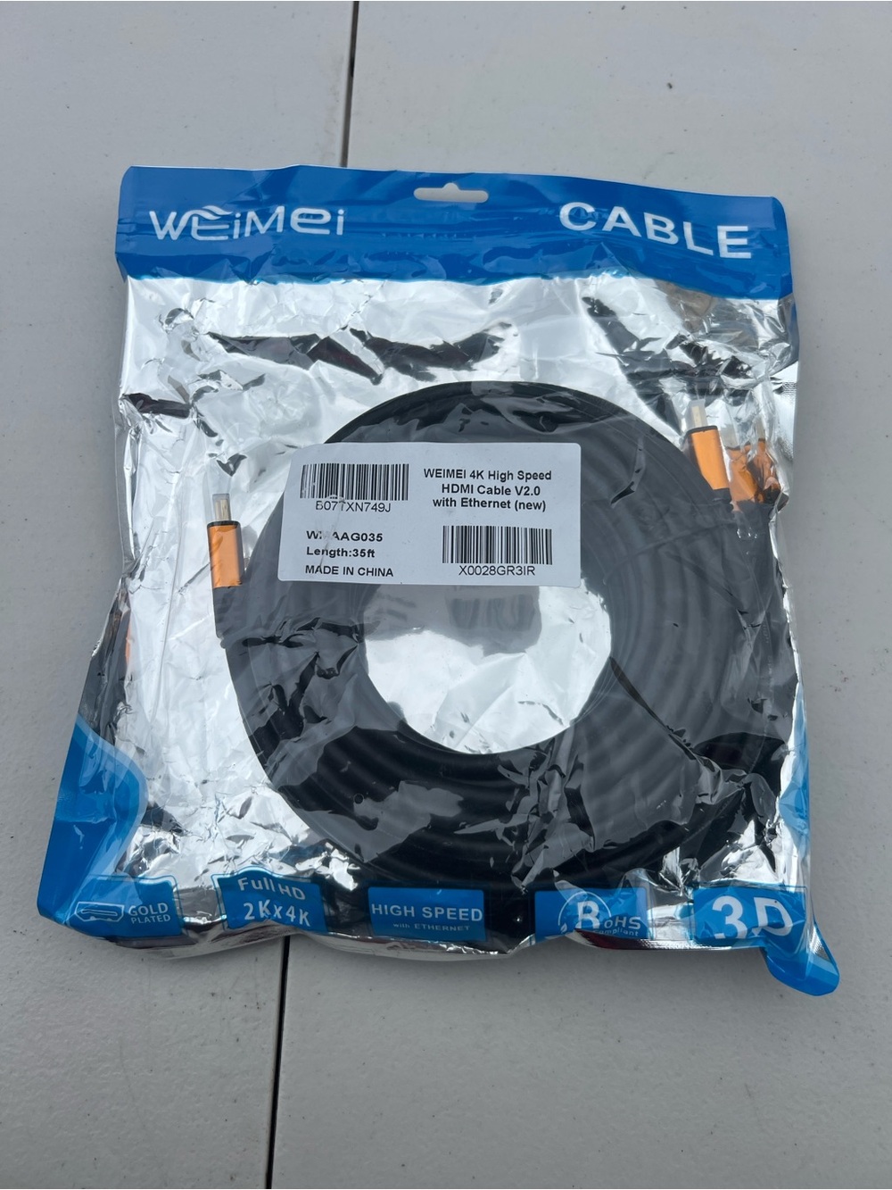 Weimei 4K High Speed HDMI Cable - Black 35ft.